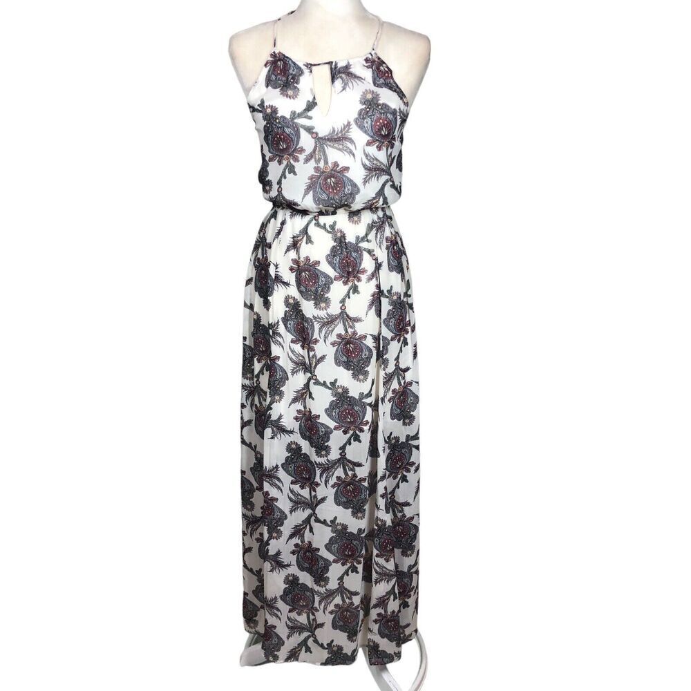 Abercrombie & Fitch Dress M‎ Halter Black Key Hole Bodice Y2K Hippy Boho Maxi - Picture 4 of 12